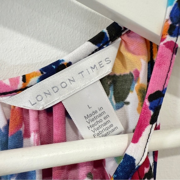 London Times Multicolor Floral Tank Top Size L - Picture 3 of 15
